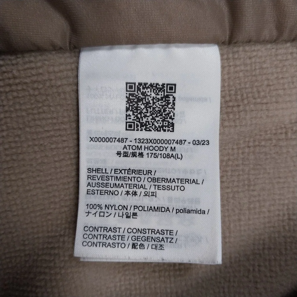 Arcteryx Atom Hoody Mens Large Smoke Bluff Insulated Full Zip Hiking Outdoors